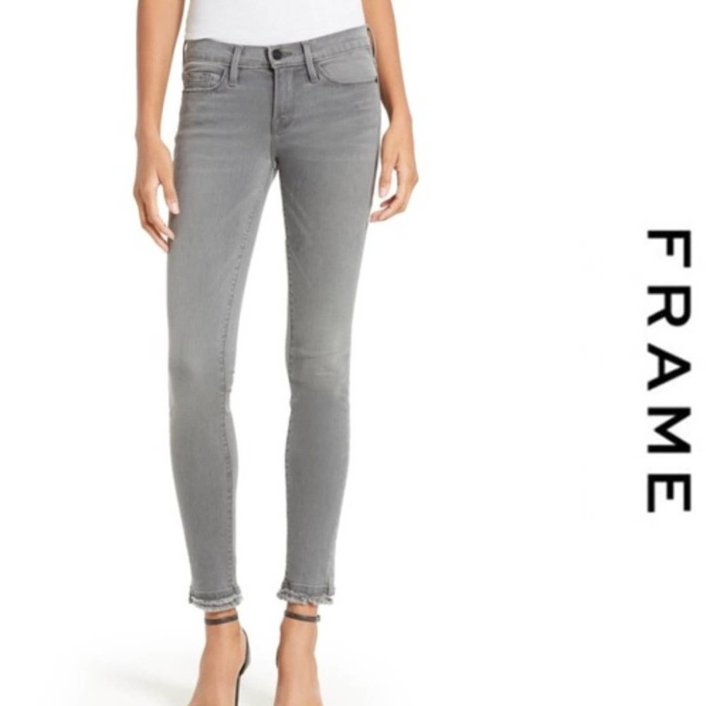 Frame sz 28 Le Skinny De Jeanne Gray Raw Hem Jean 2780